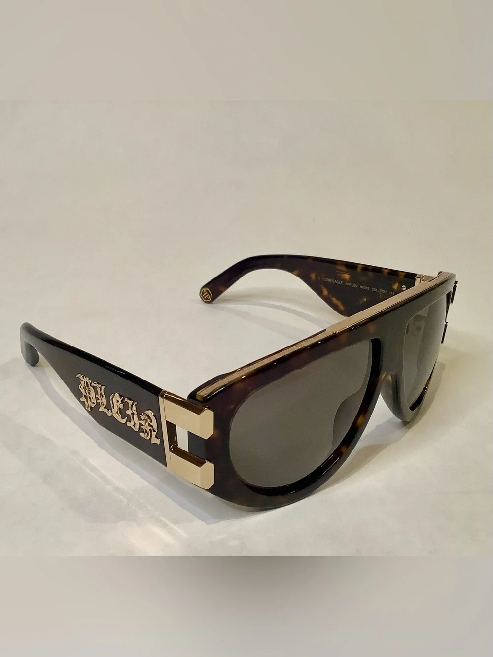 Philipp Plein Tortoiseshell Sunglasses with Gradient Gray Lenses